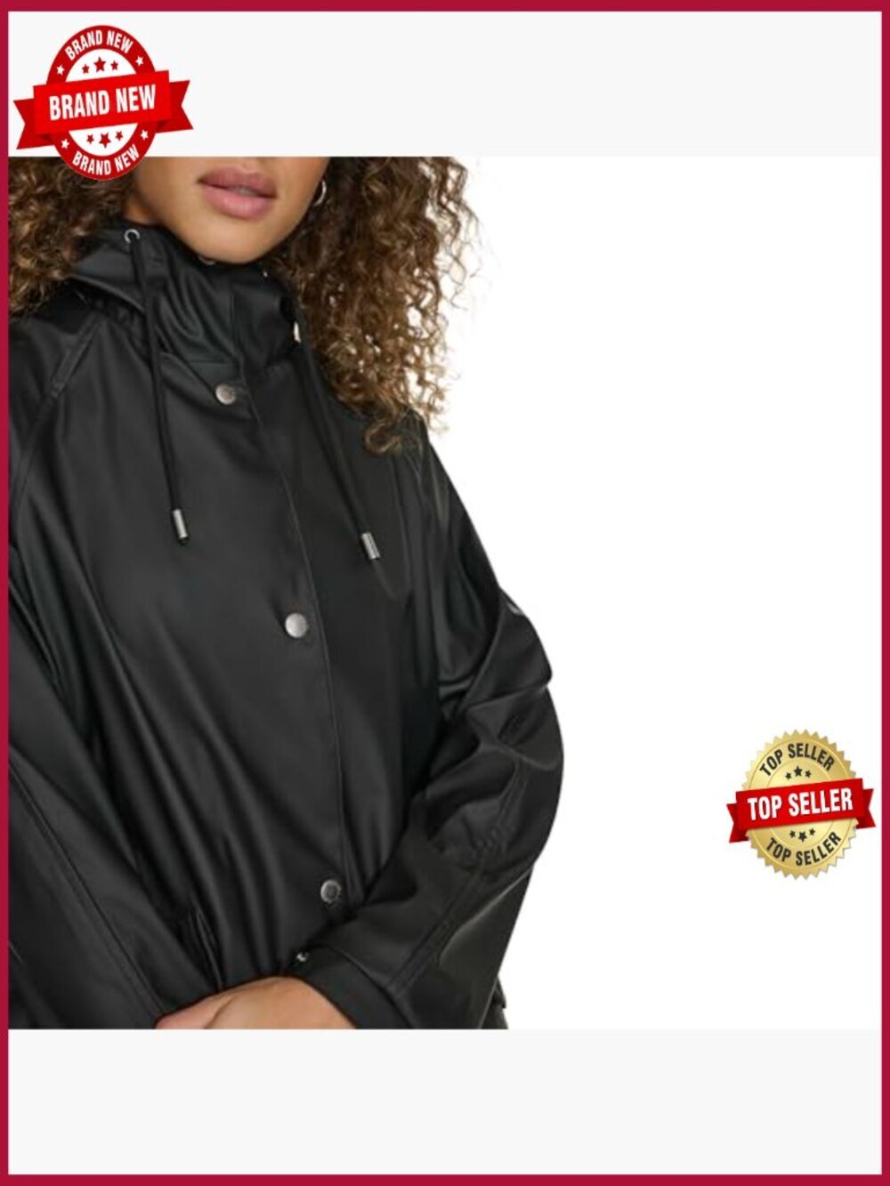 Water Resistant Raglan Sleeve Rain Jacket - Picture 5 of 5